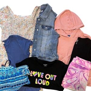 Old Navy Justice Girls Vacation BUNDLE OF 9 PIECES Swim‎ T-Shirt Dress XL 14/16